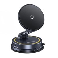 Автомобільний тримач із бездротовою зарядкою Baseus PrimeTrip VC2 Flex Pro Magnetic Wireless Suction Cup Version Black C0013F01